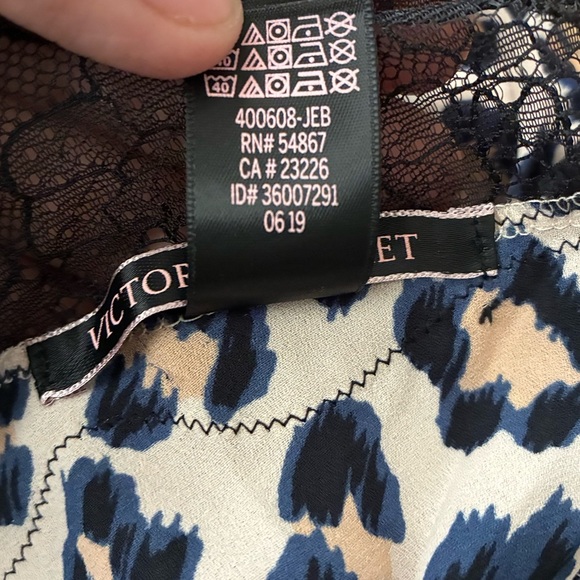 Victoria’s Secret Cheetah Print Black Lace Trim Criss Cross Slip Mid Dress XL - Picture 11 of 12